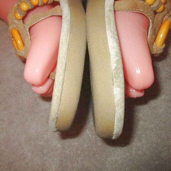 Earth BEADED Logan LEATHER Gelron Size 7.5 SANDALS Flip THONG Comfort CUSHION - Picture 8 of 12
